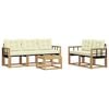 vidaXL Conjunto de sof&aacute;s de exterior 6 uds. Blanco y Crema