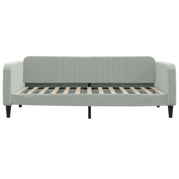 vidaXL Sofá cama con colchón terciopelo gris claro 100x200 cm