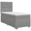 vidaXL Cama box spring con colch&oacute;n Gris Claro Individual Tela