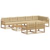 vidaXL Conjunto de sof&aacute;s de exterior 9 uds. 8 plaza y Beige Poli&eacute;ster