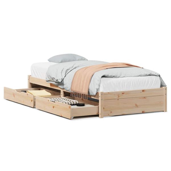 vidaXL Estructura de cama sin colch&oacute;n madera maciza de pino 90x190 cm