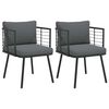 vidaXL Sillones de jard&iacute;n con cojines 2 uds rat&aacute;n sint&eacute;tico negro