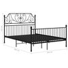 vidaXL Estructura de cama sin colchón metal negro 160x200 cm