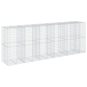 vidaXL Cesta de gaviones con cubierta hierro galvanizado 550x100x200cm