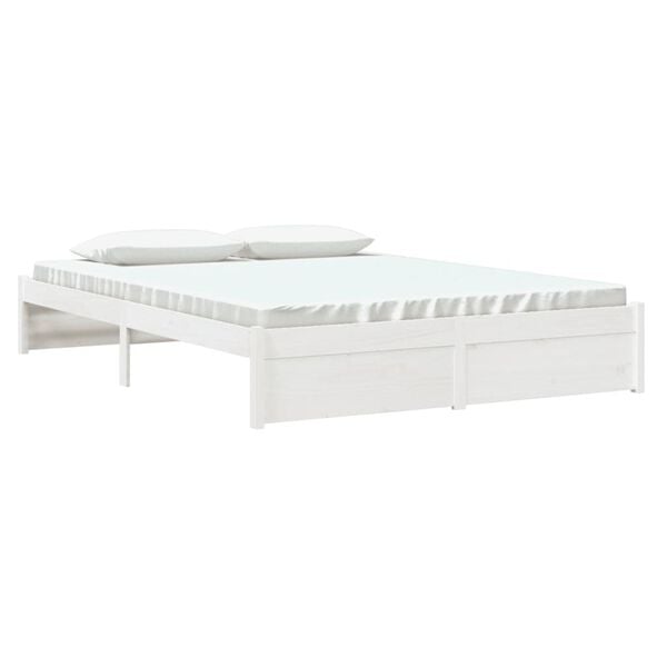 vidaXL Estructura de cama doble sin colch&oacute;n madera blanco 150x200 cm