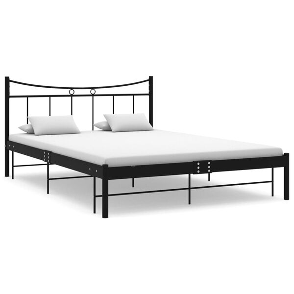 vidaXL Estructura de cama sin colchón metal negro 140x200 cm