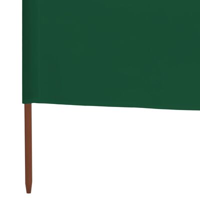 vidaXL Paravientod de playa de 3 paneles tela verde 400x160 cm