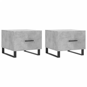 vidaXL Mesa de centro 2 uds madera ingenier&iacute;a gris hormig&oacute;n 50x50x40cm