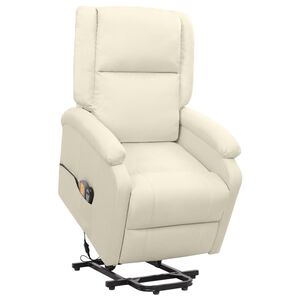 vidaXL Sill&oacute;n de masaje elevable tela color crema
