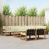 vidaXL Conjunto de sof&aacute;s de exterior con coj&iacute;n 9 pcs Natural y Crema