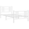 vidaXL Estructura cama sin colch&oacute;n con estribo metal blanco 100x190 cm