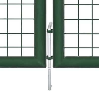 vidaXL Puerta de malla de jardín de acero verde 400x100 cm