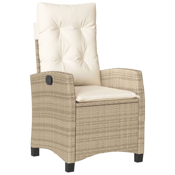 vidaXL Set comedor de jard&iacute;n 7 pzas con cojines rat&aacute;n sint&eacute;tico beige