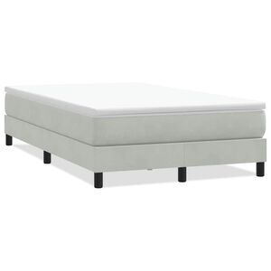 vidaXL Cama box spring sin colch&oacute;n terciopelo gris claro 120x210 cm