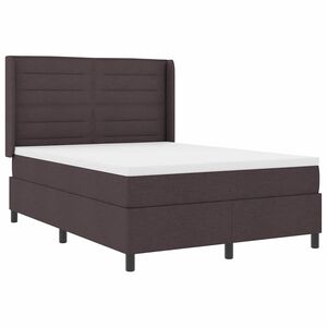 vidaXL Cama tipo Box Spring Marr&oacute;n oscuro 140 x 200 cm tela