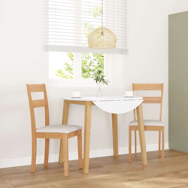 vidaXL Sillas de comedor con cojines 2uds madera maciza natural caucho