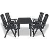 vidaXL Set de comedor de jard&iacute;n 5 piezas pl&aacute;stico gris antracita