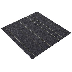 vidaXL Azulejo de alfombra Gris oscuro con rayas 50 x 50 cm 36 uds.