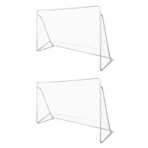 vidaXL Porter&iacute;as de f&uacute;tbol de acero 2 unidades 240x90x150 cm