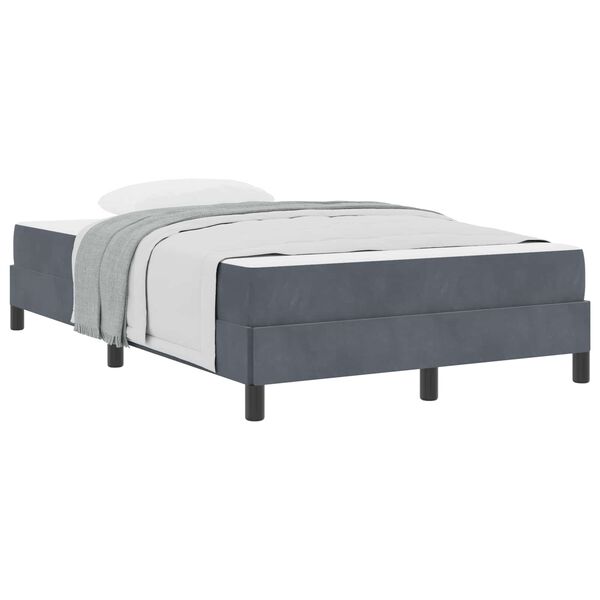 vidaXL Cama tipo Box Spring con colch&oacute;n Gris oscuro 120 x 190 cm tela