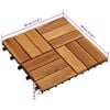 vidaXL Tile de Decking 10 pcs Marr&oacute;n 30 x 30 cm Madera de Acacia