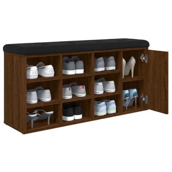 vidaXL Zapatero madera de ingenier&iacute;a marr&oacute;n roble 102x32x50 cm