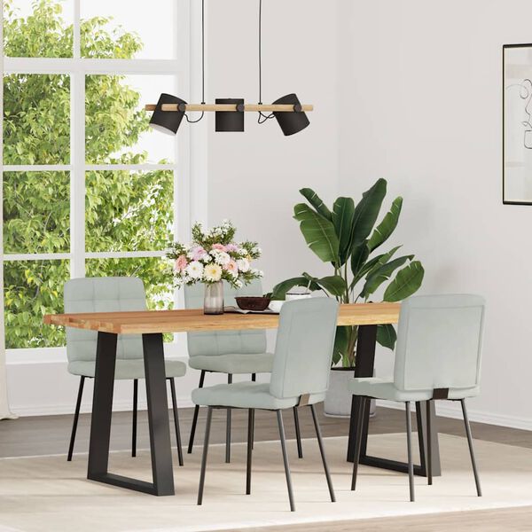 vidaXL Sillas de comedor 4 unidades terciopelo gris claro