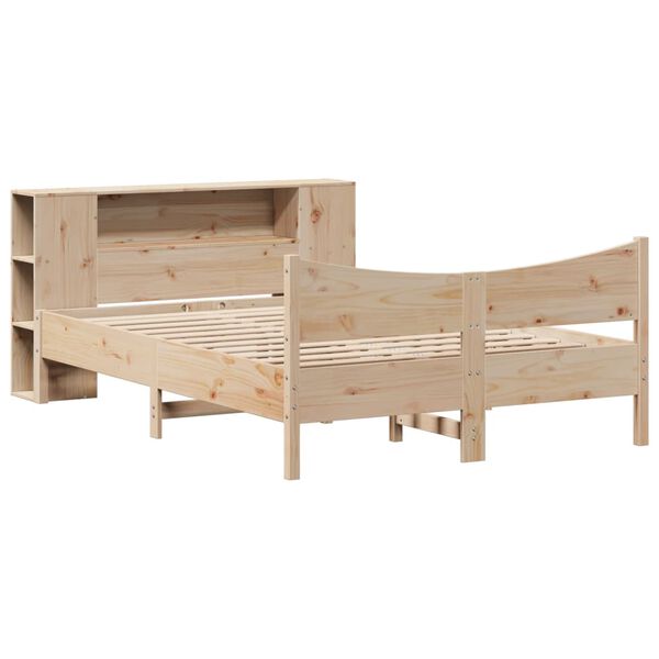vidaXL Estructura de cama sin colch&oacute;n madera maciza de pino 135x190 cm