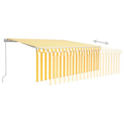 vidaXL Toldo manual retráctil con persiana y LED amarillo blanco 4x3 m