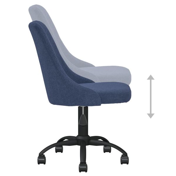 vidaXL Silla de oficina giratoria de tela azul