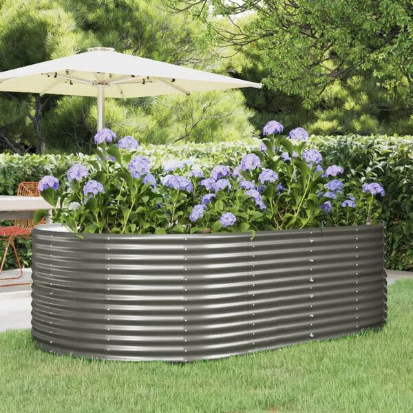 vidaXL Jardinera arriate acero galvanizado gris 212x140x68 cm