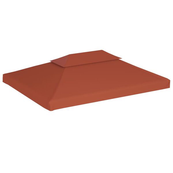 vidaXL Cubierta superior de cenador 2 niveles terracota 310 g/m² 4x3 m
