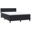 vidaXL Cama box spring con colch&oacute;n y LED terciopelo negro 140x220 cm
