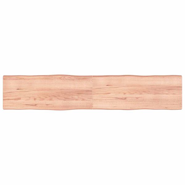 vidaXL Tablero mesa madera tratada borde natural marr&oacute;n 200x40x(2-6)cm