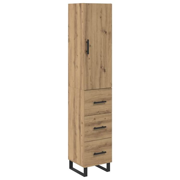 vidaXL Alacena Roble artesanal 34,5 x 34 x 180 cm Madera contrachapada