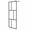 vidaXL Mampara de ducha accesible con vidrio templado negro 80x195 cm