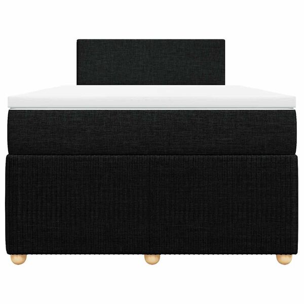 vidaXL Cama box spring con colch&oacute;n tela negro 120x190 cm