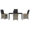 vidaXL Conjunto de Comedor de Jard&iacute;n 5 pcs Gris rat&aacute;n sint&eacute;tico