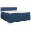 vidaXL Cama box spring con colch&oacute;n con cabecera Azul 180 x 200 cm Tela