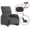 vidaXL Sill&oacute;n de masaje el&eacute;ctrico reclinable elevable tela gris oscuro