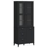 vidaXL Aparador alto VIKEN madera maciza de pino negro 80x40x190 cm