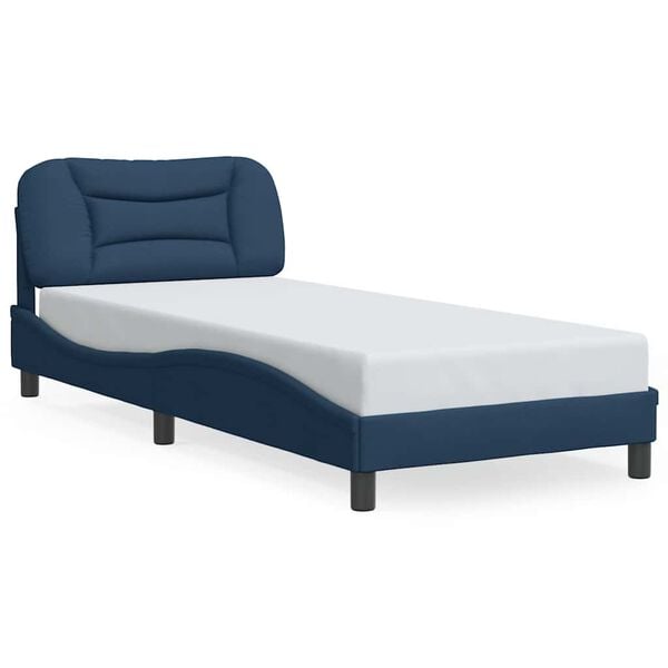 vidaXL Estructura de cama sin colch&oacute;n Hvar tela azul 90x190 cm