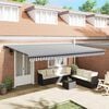 vidaXL Toldo retr&aacute;ctil aluminio y tela gris antracita y blanco 5x3 m
