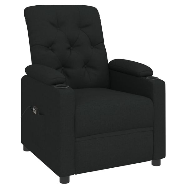 vidaXL Sill&oacute;n reclinable el&eacute;ctrico de tela negro