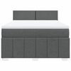 vidaXL Cama box spring con colchón tela gris oscuro 140x200 cm