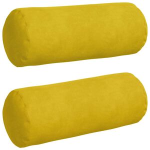 vidaXL Cojines Bolster 2 pcs Amarillo &Oslash; 15 x 40 cm Tela de pana
