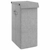 vidaXL Cesto ropa sucia plegable lino sint&eacute;tico gris 26x34,5x59,5 cm