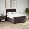 vidaXL Cama box spring con colch&oacute;n tela marr&oacute;n oscuro 140x190 cm