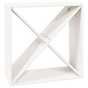 vidaXL Botellero de madera maciza de pino blanco 62x25x62 cm