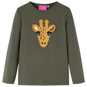vidaXL Camiseta infantil de manga larga caqui 104